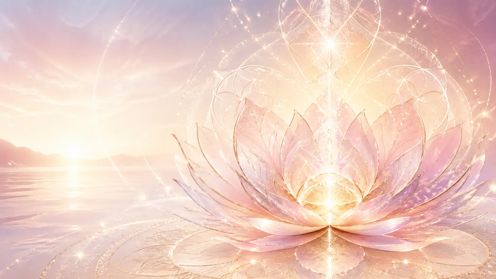 蓮と神聖な夜明けの豊かさを感じるイメージ画像