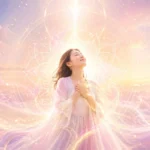 愛と豊かさを受け取る幸福な女性