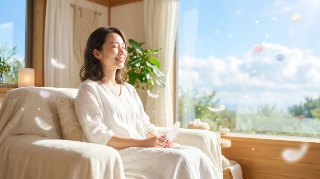 癒された女性のイメージ